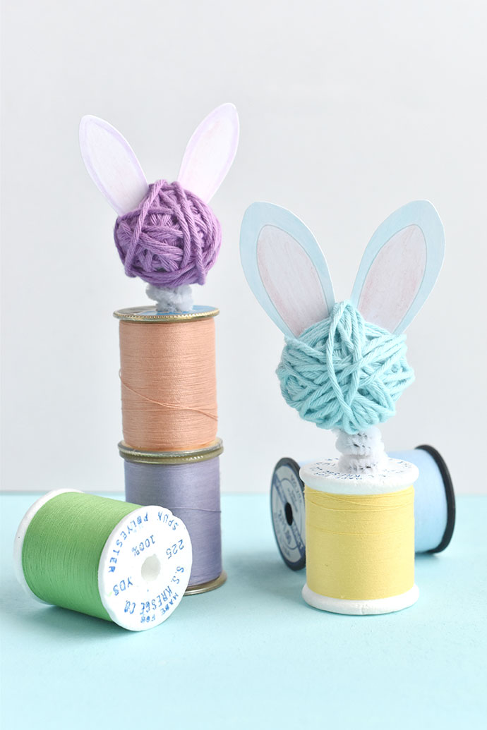 Bunny Bobble-Head Spool Dolls