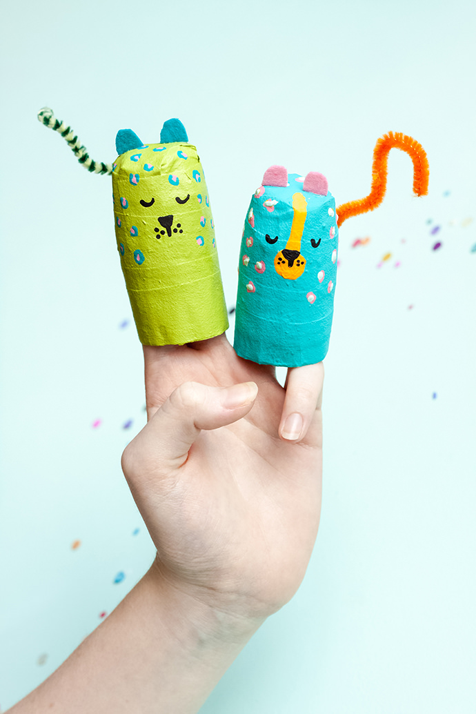 Paper Mache Animal Finger Puppets