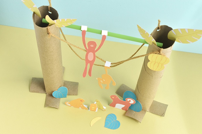 Printable Monkey Diorama Playset