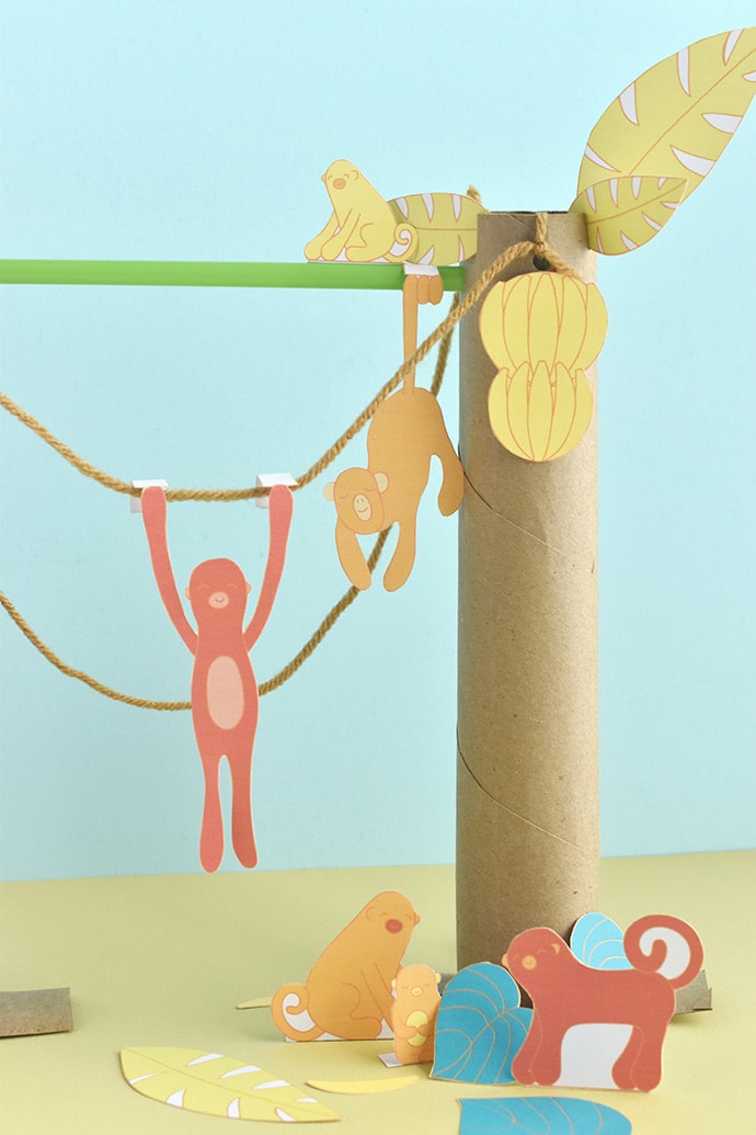 Printable Monkey Diorama Playset