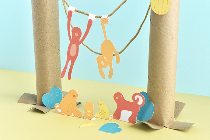 Printable Monkey Diorama Playset