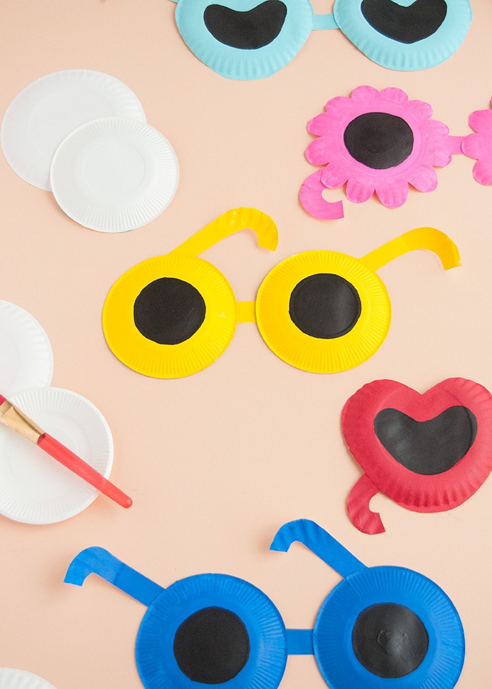 Painted Paper Plate Sunglasses