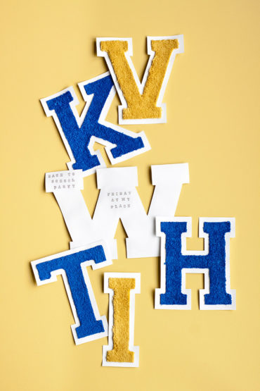 DIY Back-to-School Varsity Letter Invites