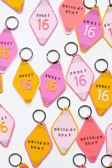 Drive-By Birthday Keychain Invitations