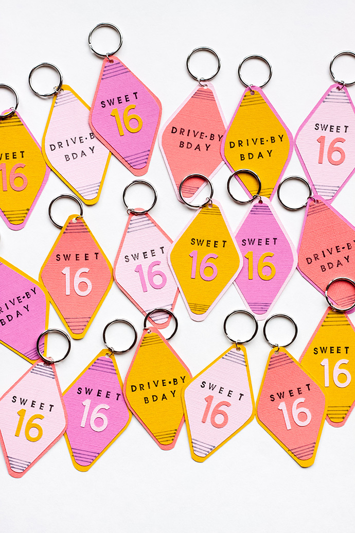 Drive-By Birthday Keychain Invitations