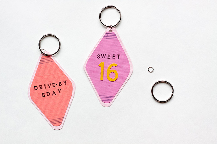 Drive-By Birthday Keychain Invitations