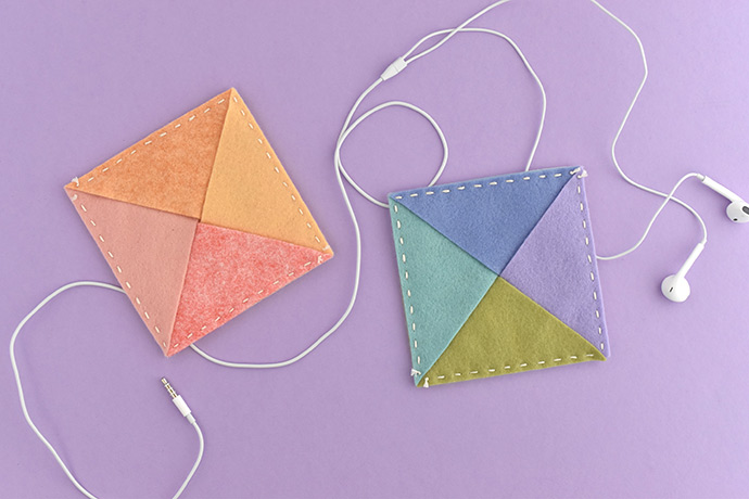 Simple Stitched Felt Triangle Pouch