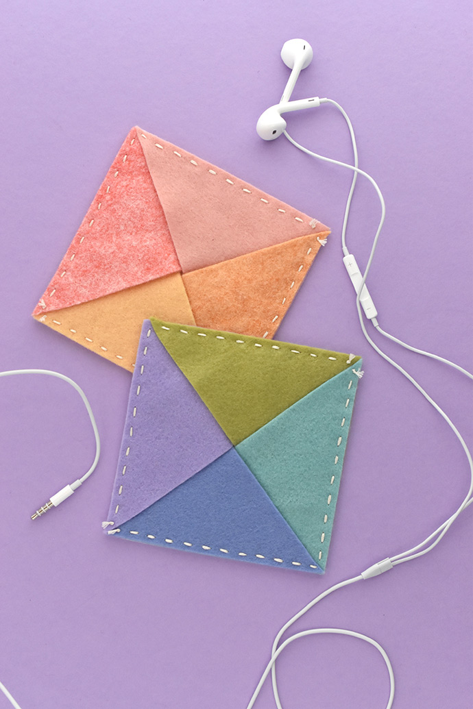 Simple Stitched Felt Triangle Pouch
