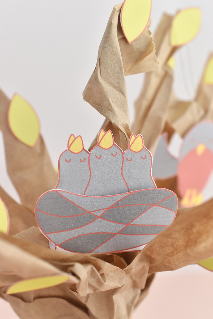 Treetop Robins Printable Diorama Playset