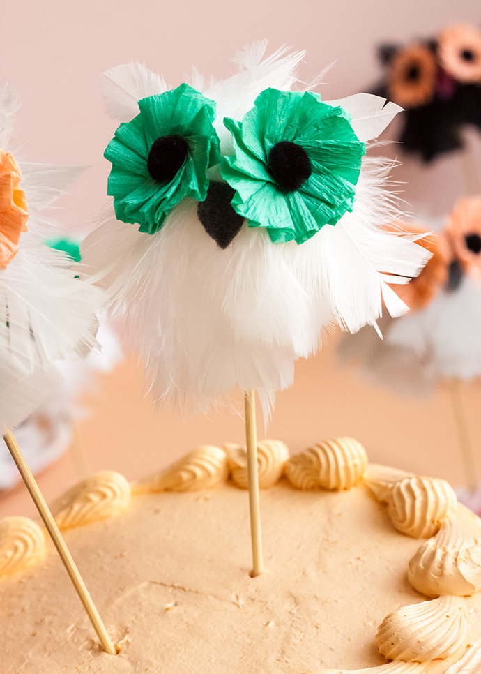 Whimsical Owl Cake Toppers