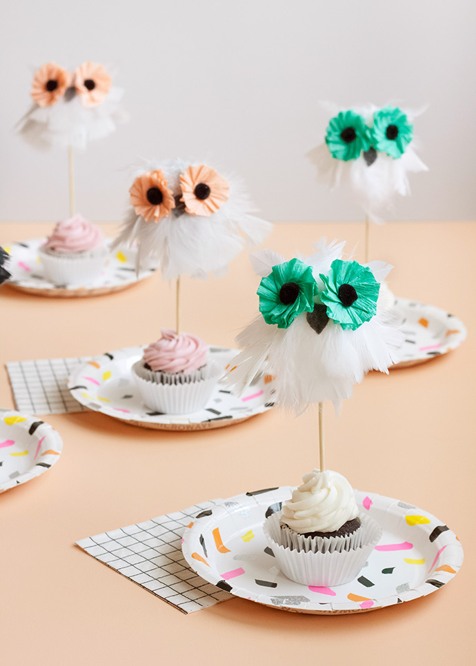 Whimsical Owl Cake Toppers