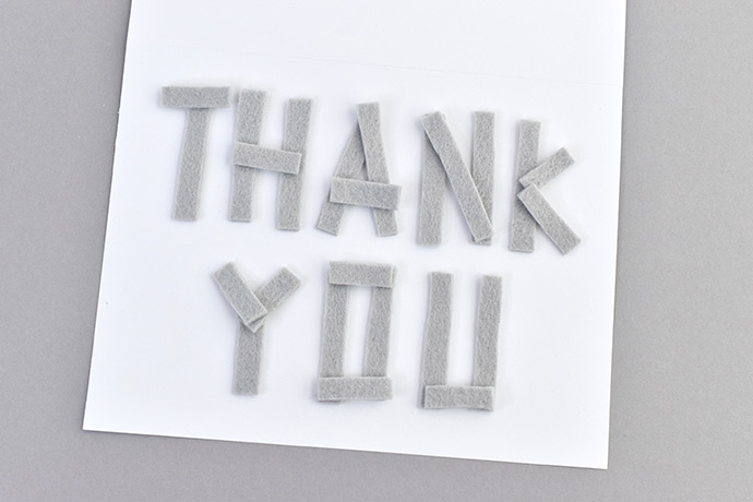 Embroidered Felt Thank You Cards