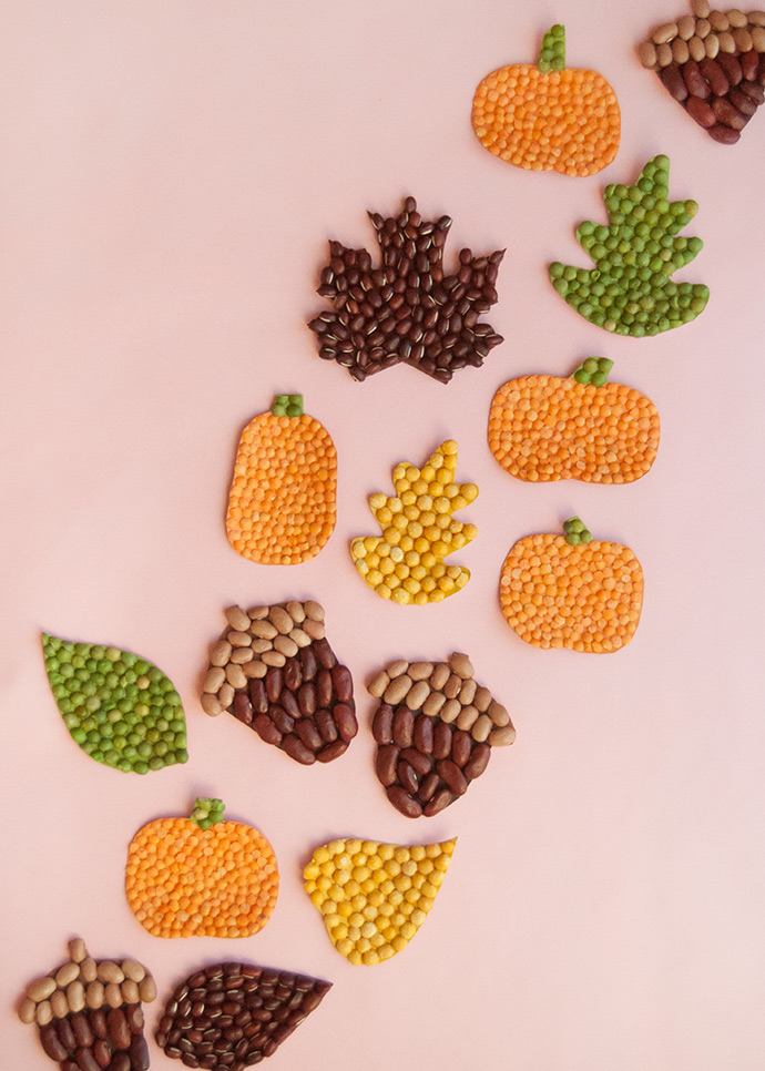 Fall Leaf Bean Mosaics