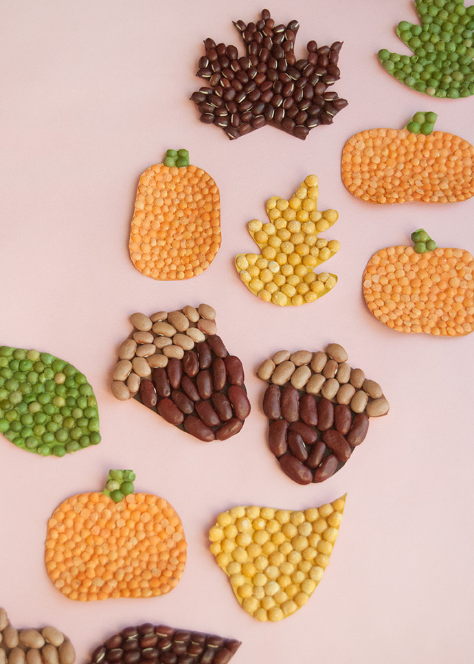 Fall Leaf Bean Mosaics