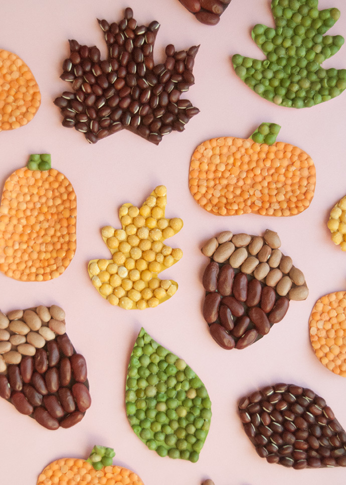 Fall Leaf Bean Mosaics