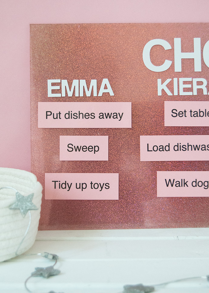 DIY Holographic Glitter Chore Chart