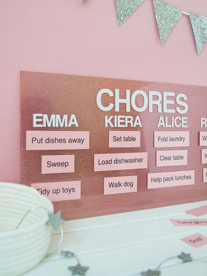 DIY Holographic Glitter Chore Chart