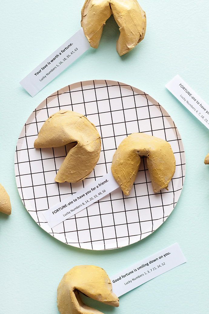 Paper Mache Fortune Cookie Surprise