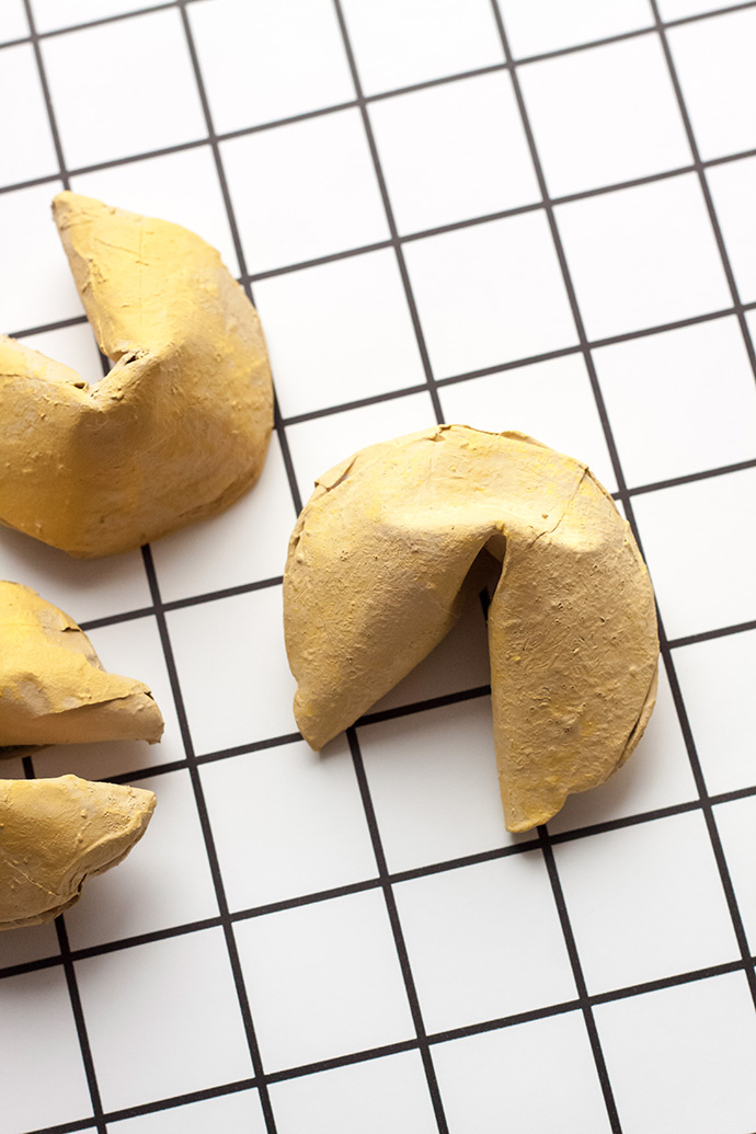 Paper Mache Fortune Cookie Surprise