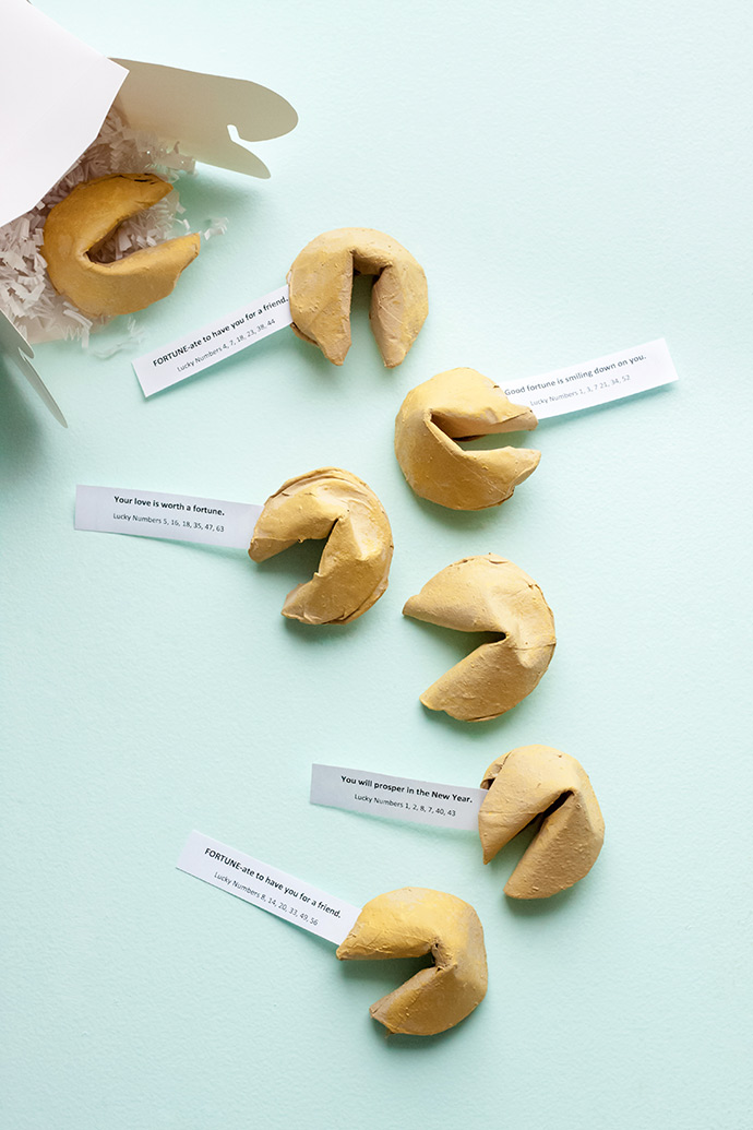 Paper Mache Fortune Cookie Surprise