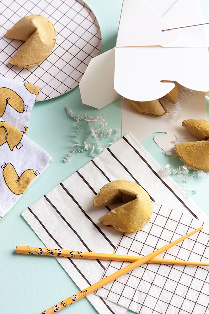 Paper Mache Fortune Cookie Surprise