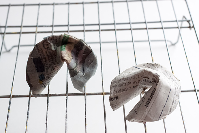 Paper Mache Fortune Cookie Surprise