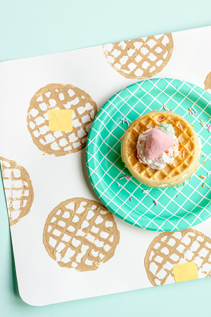 DIY Waffle Stamp Placemats