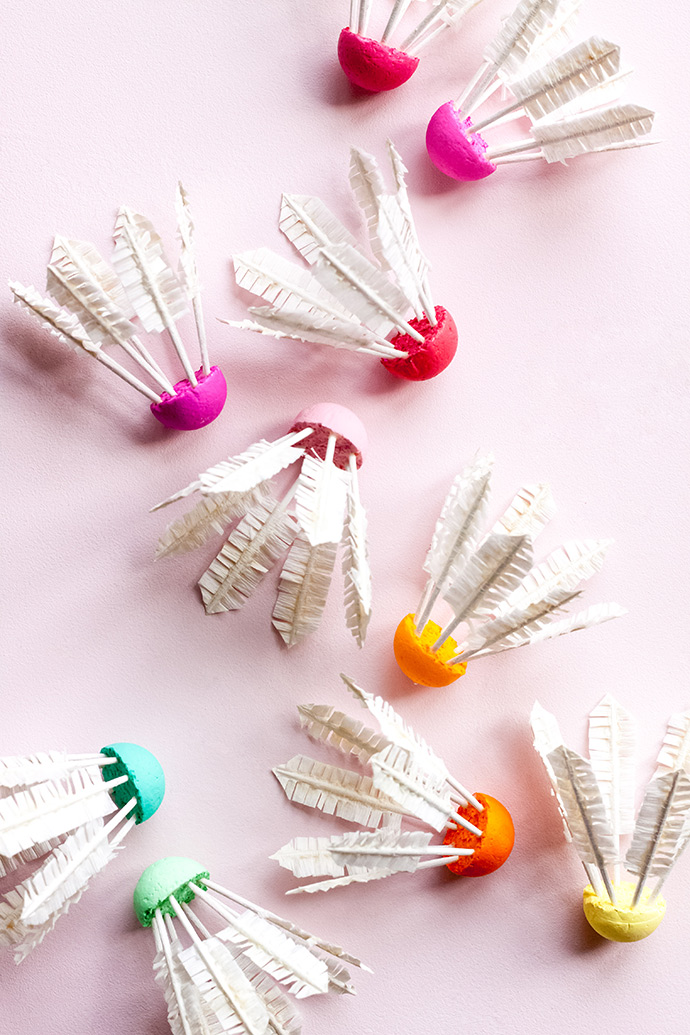 DIY Badminton Birdie Cupcake Toppers