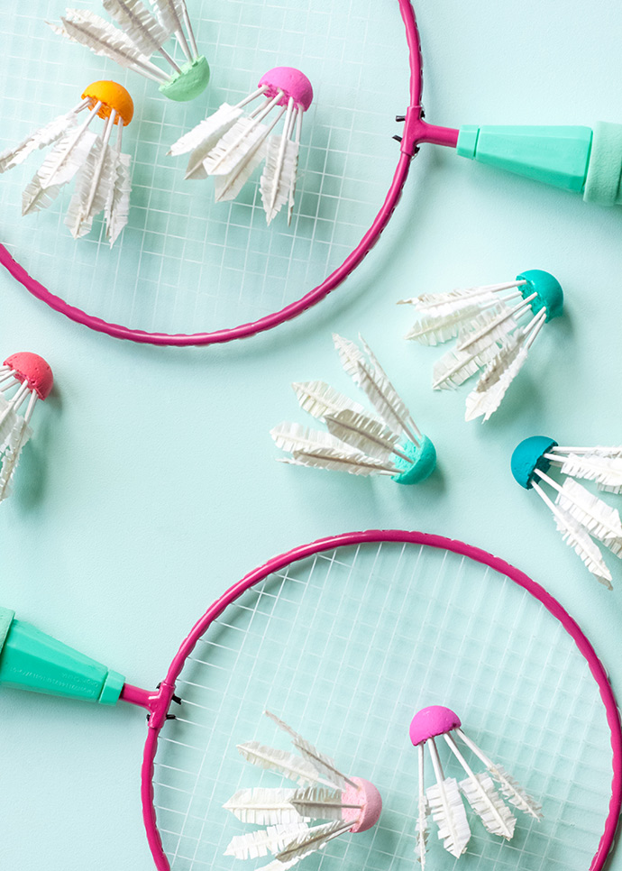 DIY Badminton Birdie Cupcake Toppers