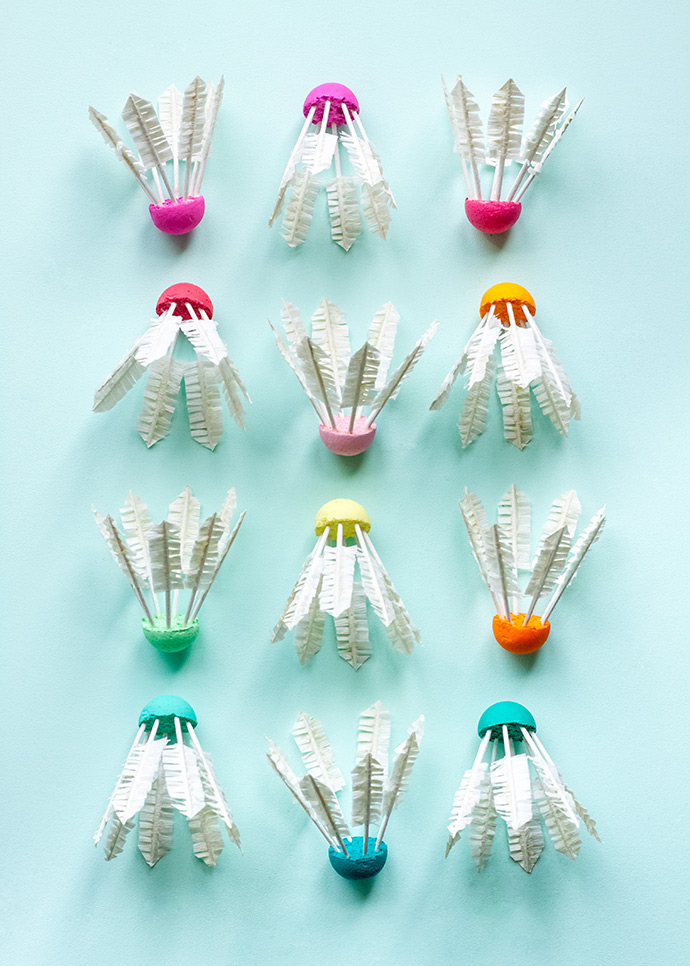 DIY Badminton Birdie Cupcake Toppers