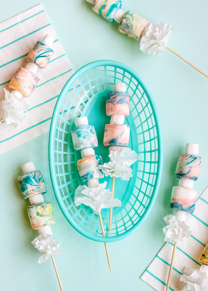 DIY Marbled Store-Bought Marshmallows