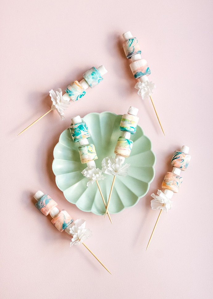 DIY Marbled Store-Bought Marshmallows