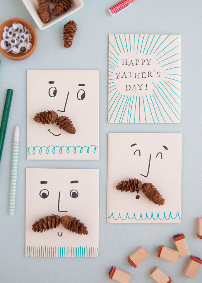 DIY Pinecone Father's Day Cards