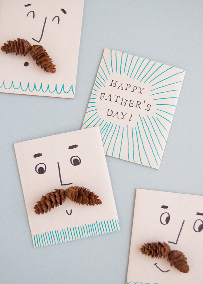 DIY Pinecone Father's Day Cards