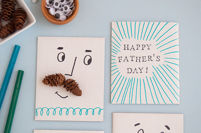DIY Pinecone Father's Day Cards