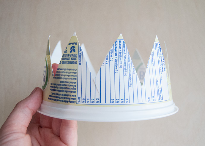 Upcycled Plastic Tub Crowns