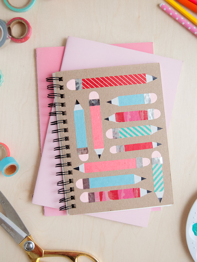 How to Decorate Notebooks with Washi Tape and Fingerprint Art
