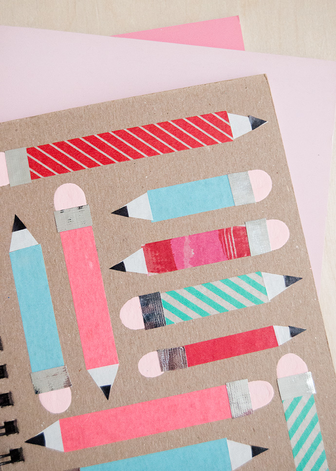 How to Decorate Notebooks with Washi Tape and Fingerprint Art