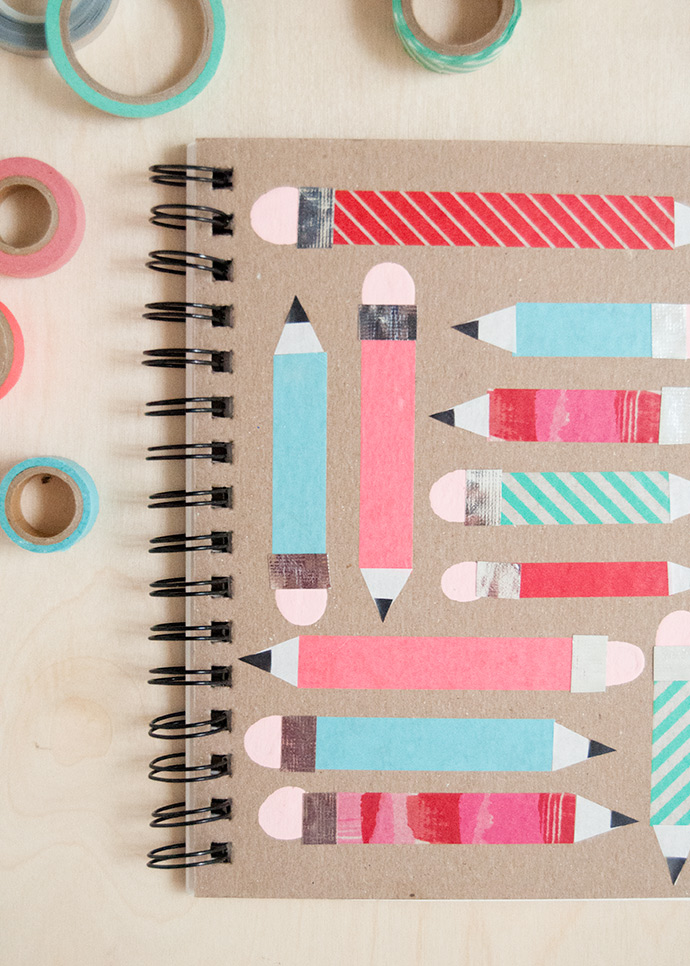 How to Decorate Notebooks with Washi Tape and Fingerprint Art