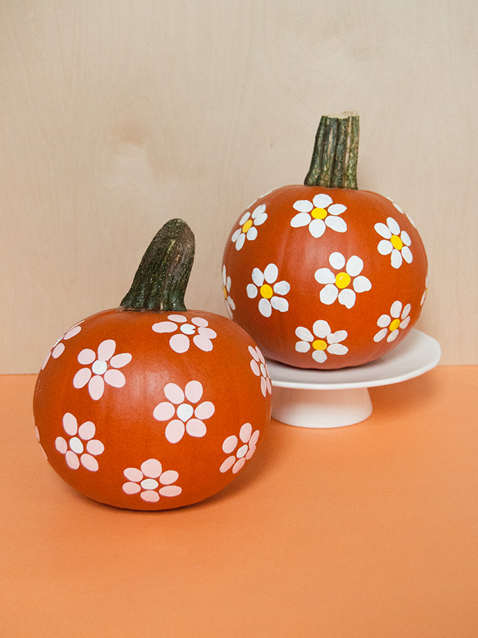 Fingerprint Art Floral Pumpkins