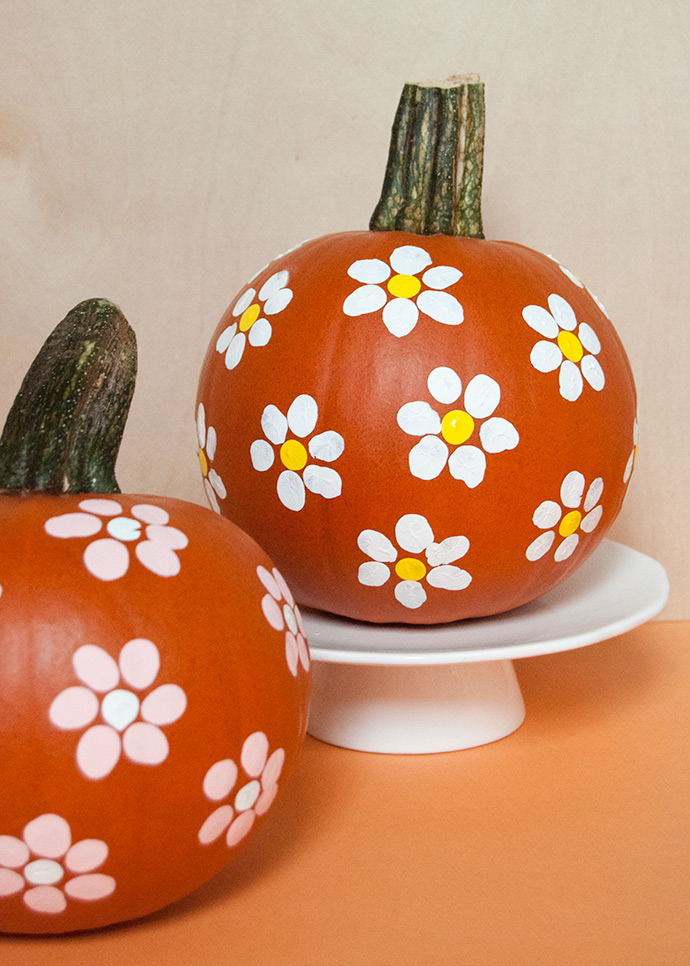 Fingerprint Art Floral Pumpkins