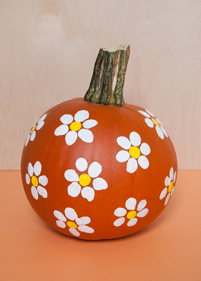 Fingerprint Art Floral Pumpkins