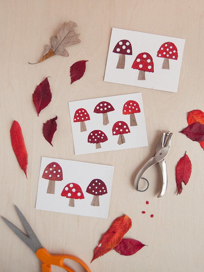 Mushroom Leaf Art Pumpkin