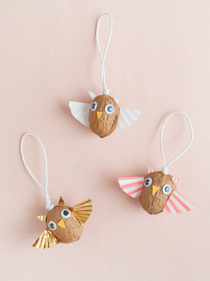 Walnut Owl Ornaments