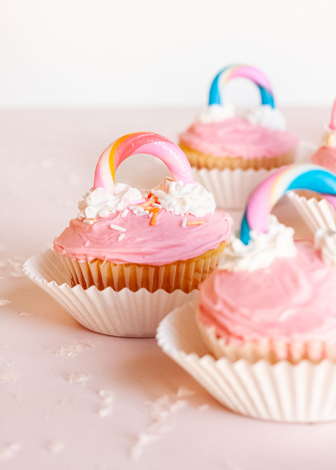 Candy Cane Rainbow Cupcake Toppers