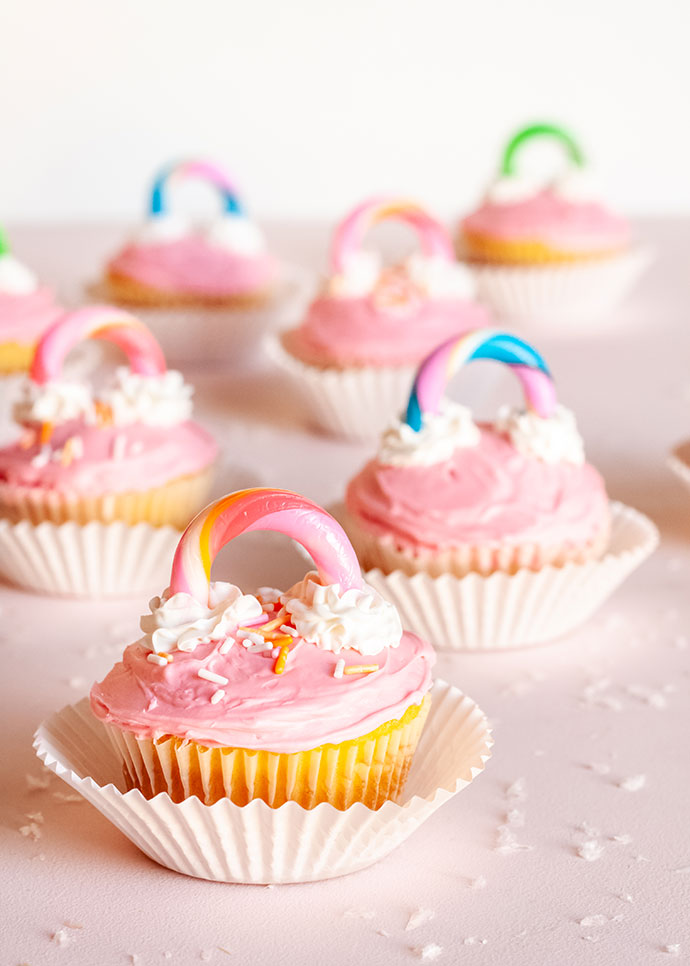 Candy Cane Rainbow Cupcake Toppers