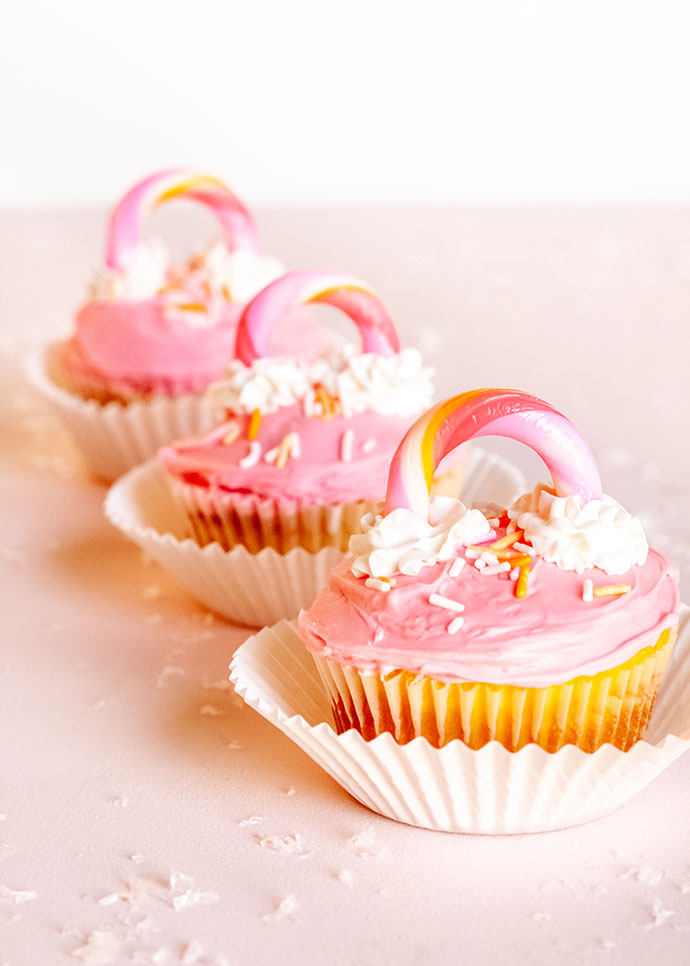 Candy Cane Rainbow Cupcake Toppers