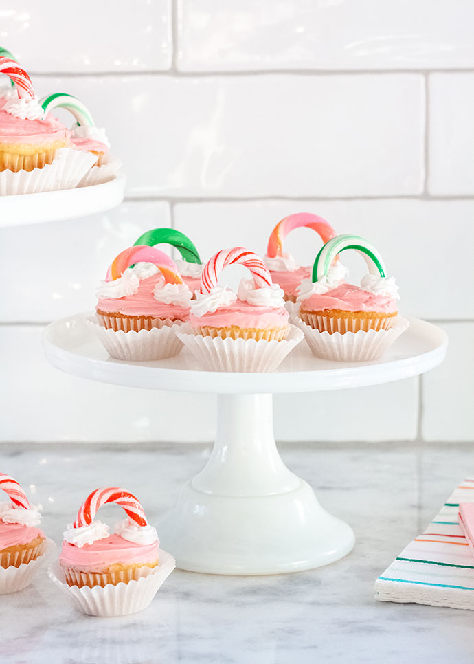 Candy Cane Rainbow Cupcake Toppers