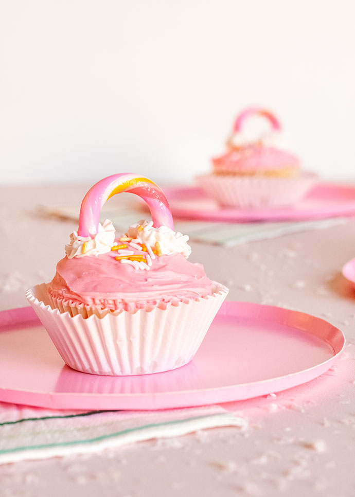 Candy Cane Rainbow Cupcake Toppers