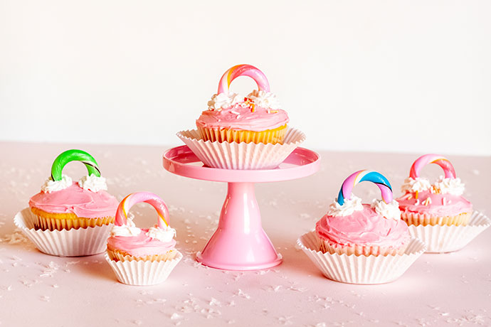 Candy Cane Rainbow Cupcake Toppers